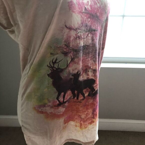 VINTAGE y2k Billabong deer graphic deer tee short sleeve shirt skater punk - Picture 6 of 9